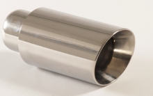 Tailpipe 39 - 85mm round slant wide edge stainless steel