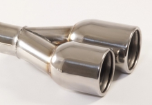 Tailpipe 40 - 2x90mm round flared staggered Stainless Steel