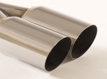 End pipe 59 - 2x76mm round sharp-edged beveled Stainless Steel