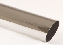 Tailpipe 61 - 90mm round, sharp-edged bevelled, stainless steel
