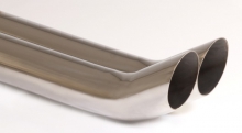 Rear Exhaust Pipe 65 - 2x60mm DTM Stainless Steel