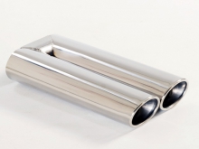 Tailpipe 71 - 2x70x85mm oval rolled and beveled stainless steel