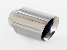 Tailpipe 72 - 114mm round slanted wide edge stainless steel