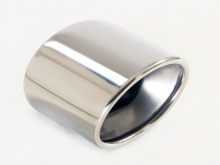 Rear Exhaust Pipe 80 - 90x120 Oval with Side Bevel (for the right side of the rear bumper, Stainless Steel)