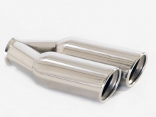 Tailpipe 83 - 2x90 round beveled offset left stainless steel