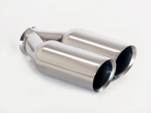 Tailpipe 88 - 2x90 rounded beveled with wide edge on the right Stainless Steel