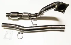 Downpipe für Golf 6 R, S3 8P, TT 8J, Leon Cupra R 1P 2.0 TFSI ø 76mm Edelstahl 200 Zellen Sportkat Euro 5 tauglich 76 mm