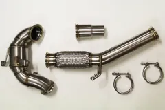 Downpipe mit 200 Zellen Kat für 1.8L & 2.0L TSI EA888 Gen.3 , Audi A3 8v, Seat Leon III, Golf 7 GTI 2.0 TFSI ø 76mm Edelstahl mit Interlock Flexrohr