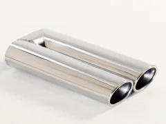 Endrohr 71 - 2x70x85mm oval gebördelt abgeschrägt  Edelstahl