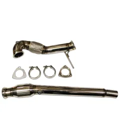 Hosenrohr Downpipe für Audi S3 8L 209PS TT 225PS ø 76mm Edelstahl mit 200 Zellen Sportkat (ø 120mm) 76 mm