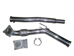 Hosenrohr Downpipe für Golf 5 6 GTI 2.0 TFSI ø 76mm Edelstahl mit Interlock Flexrohr 76 mm