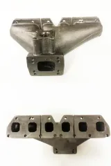 Rothe Turbokrümmer R32 V6 Golf 4 S3 Nickelguss T3 + T4 Flansch + 38mm S2 Turbo Krümmer geschlitzt