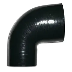 Silikonbogenreduzierer 90° Grad ø 102x80mm schwarz L 125mm 5 lagig 6mm Wandstärk