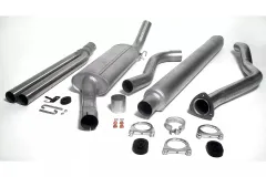 Simons Aluminisierte Sportauspuffanlage 2x 57 mm Rund für SAAB 900 Turbo 8V/16V