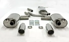 Simons Edelstahl Sportauspuffanlage Duplex 100 mm für Audi A6 (C6) 2WD Limousine/Avant/Kombi 2.0TFSi