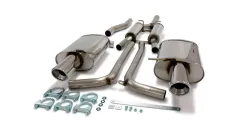 Simons Edelstahl Sportauspuffanlage Duplex L+R 1x100 mm für Audi A4 (B6) Quattro Limousine/Avant/Kombi 1.8 T EG-Genehmigung