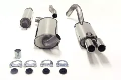 Simons Edelstahl Sportauspuffanlage für Audi 80, 90, Coupé Typ 89 2x70 mm Eintragungsfrei