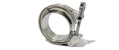 V-Band Set 76mm aus Edelstahl 2 Anschweißringe mit Zentrierung + V-Bandschelle mit Schnellverschluss